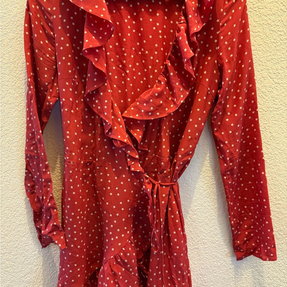 Réalisation Par Red Starry Wrap Dress